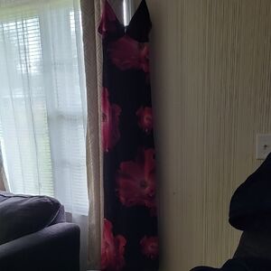 Windsor Black and Pink Floral Maxi Dress